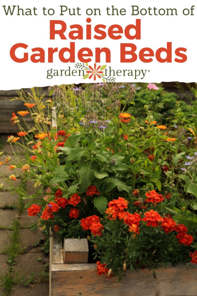 Pin image for what to put on the bottom of raised garden beds