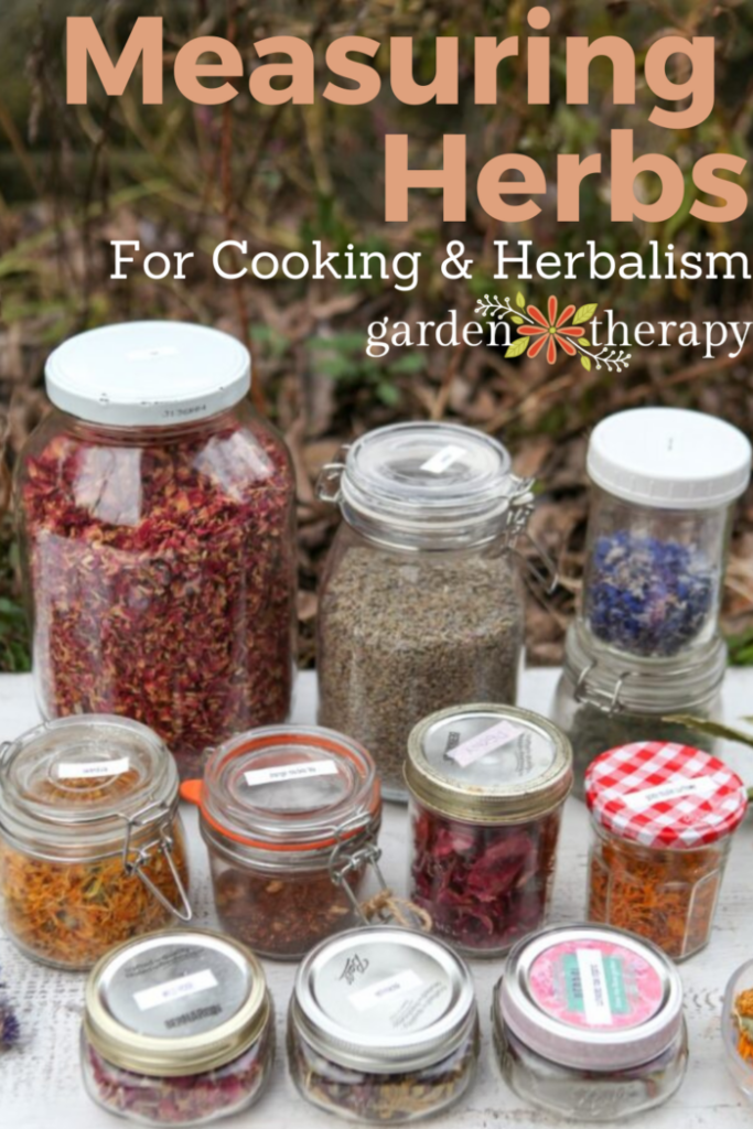 Pin image for measuring herbs for cooking and herbalism