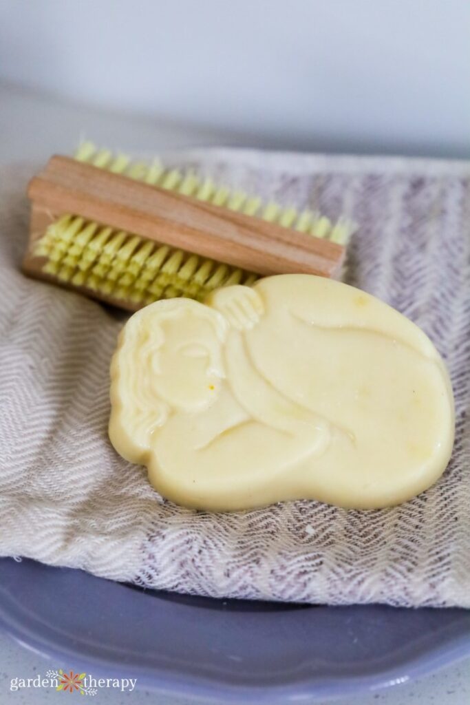 lard soap in a sleeping woman shape