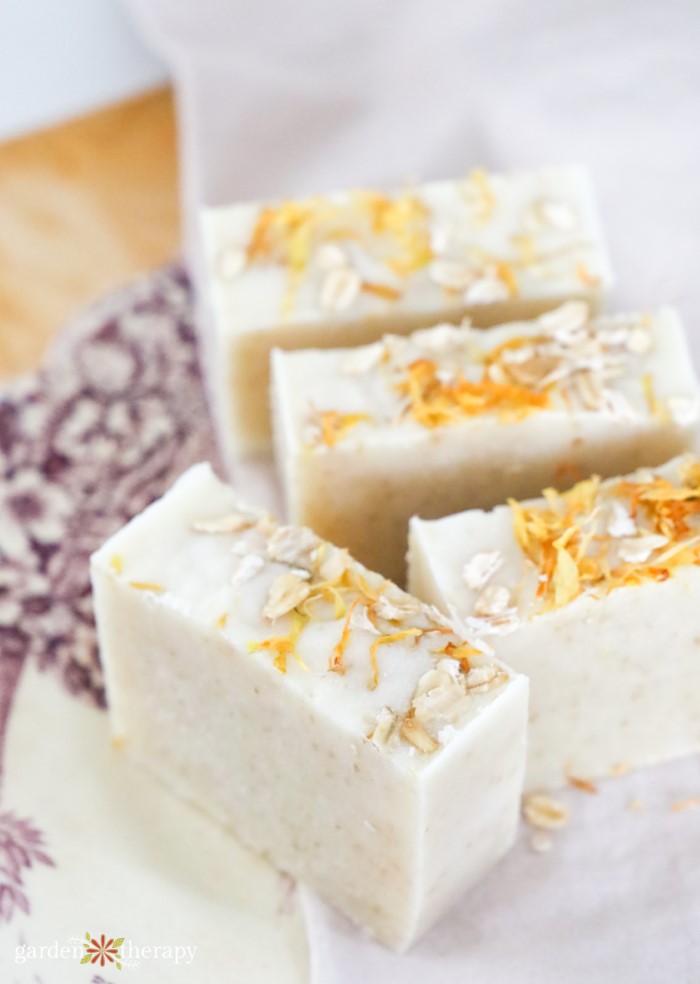 oatmeal soap on plate