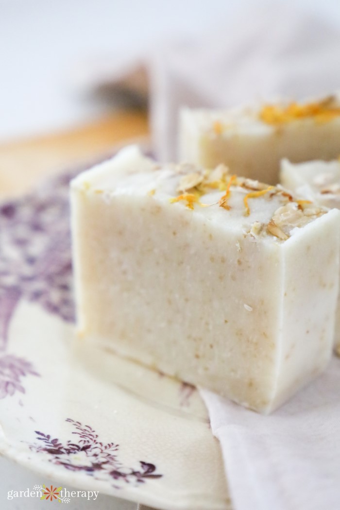Oatmeal soap recipe naturally relieve dry itchy skin garden therapy