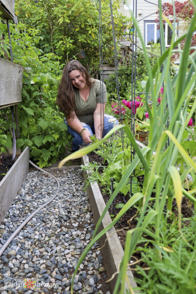 Stephanie in garden