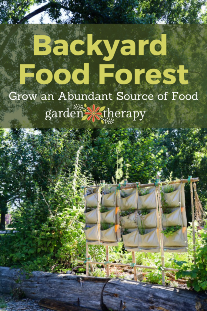 Pin image for how to plant a backyard food forest for an abundant source of food