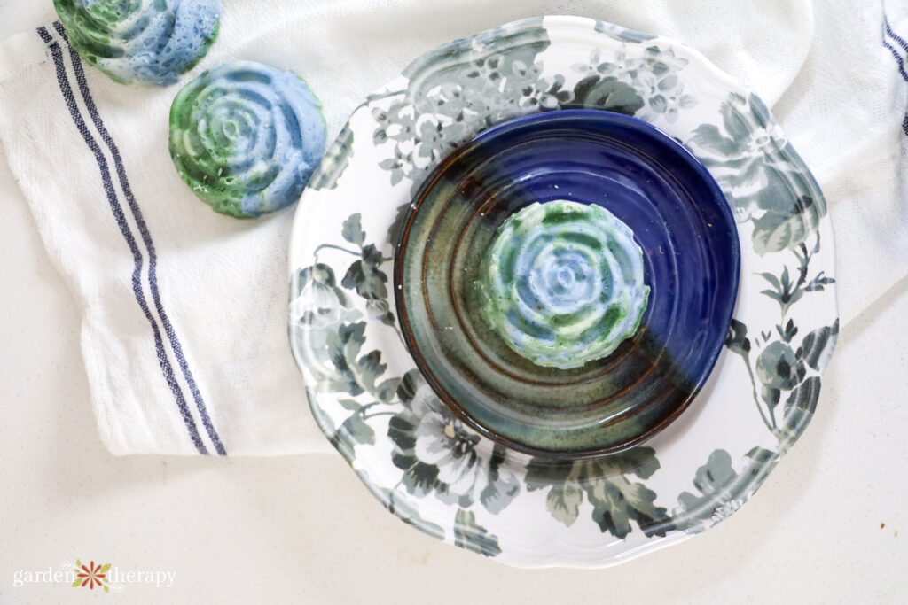 soap flower in a dish