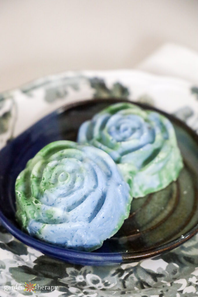 soap flower on a plate