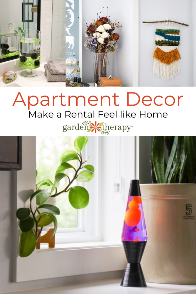 Pin image for how to make a plain rental feel like home through home decor