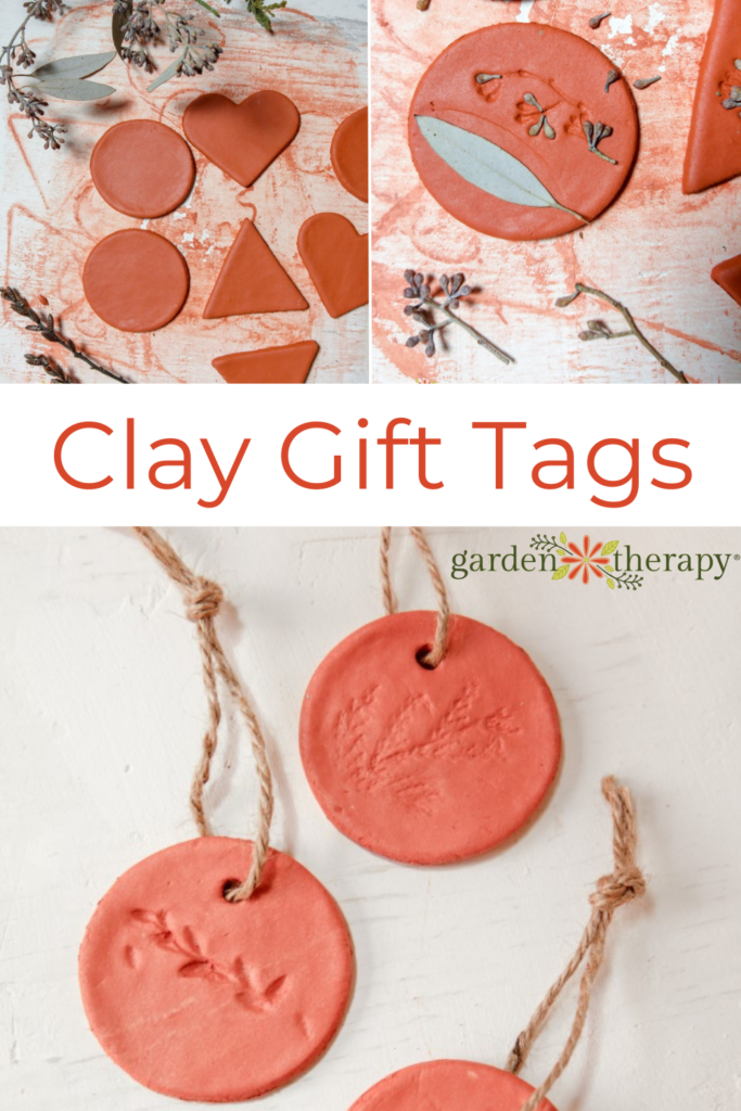 Pin image for clay gift tags.