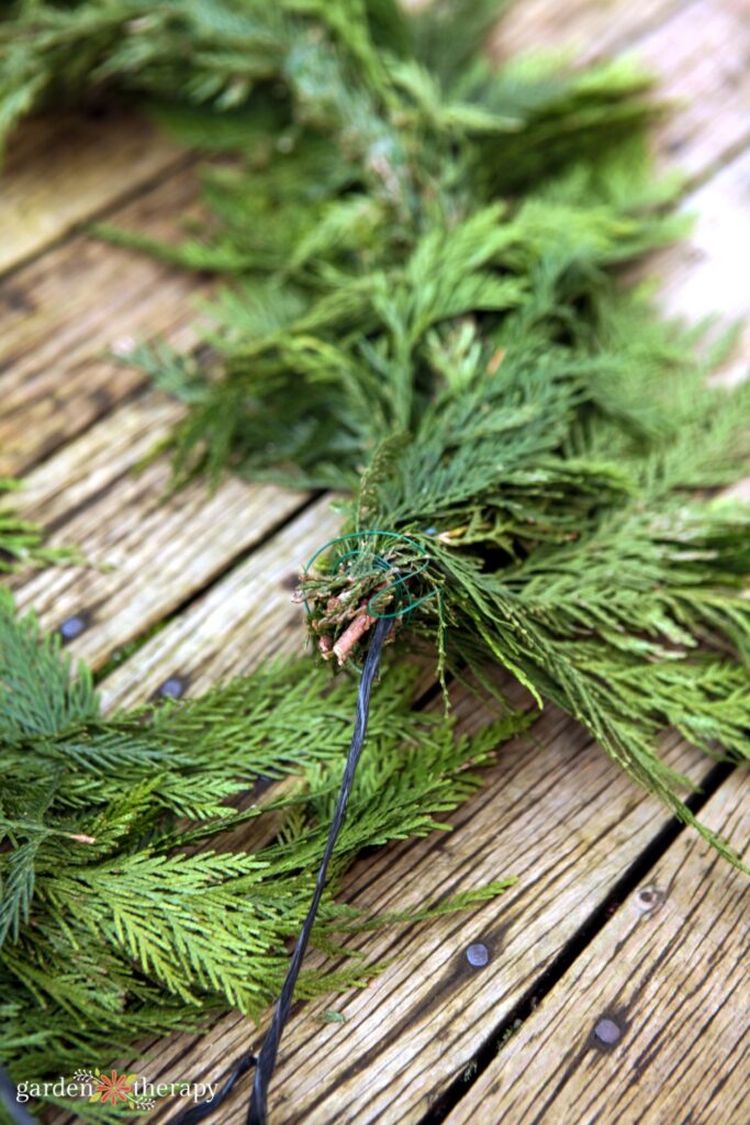 Christmas garland with cedar