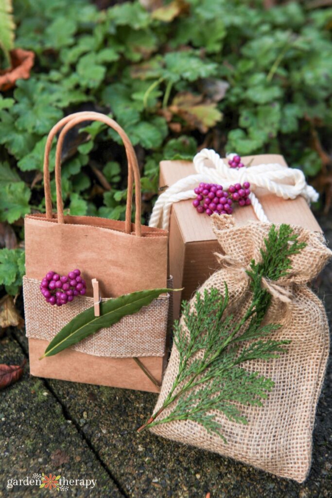 plant gift wrapping ideas