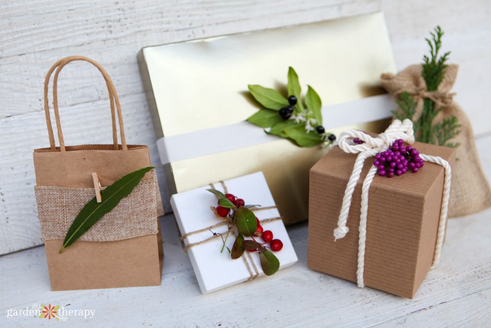 greenery for gift wrapping