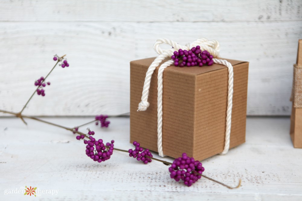 using beautyberry as a gift decoration