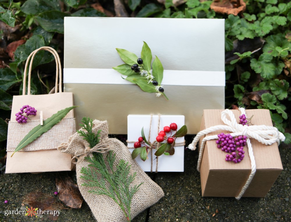 greenery for gift wrapping