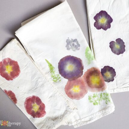 primula flower print from eco-printing