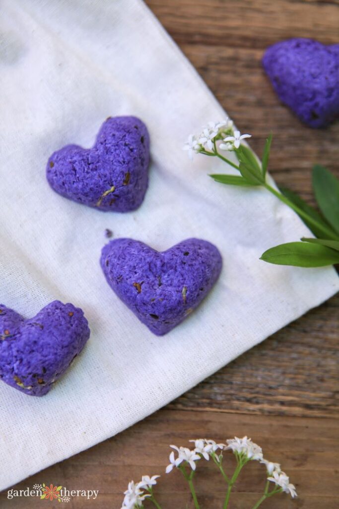 paper heart seed bombs