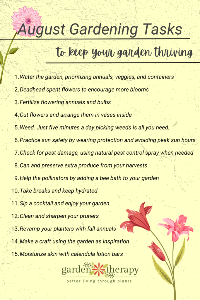 august gardening tasks printable checklist