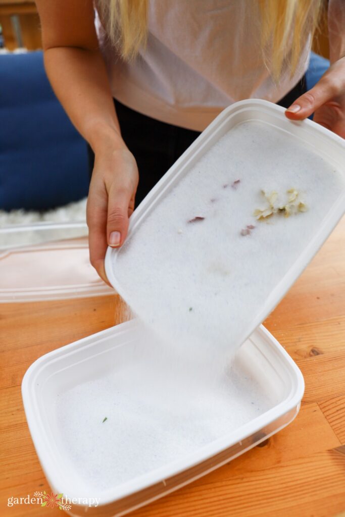silica gel flowers step 6: carefully pour out silica into separate container