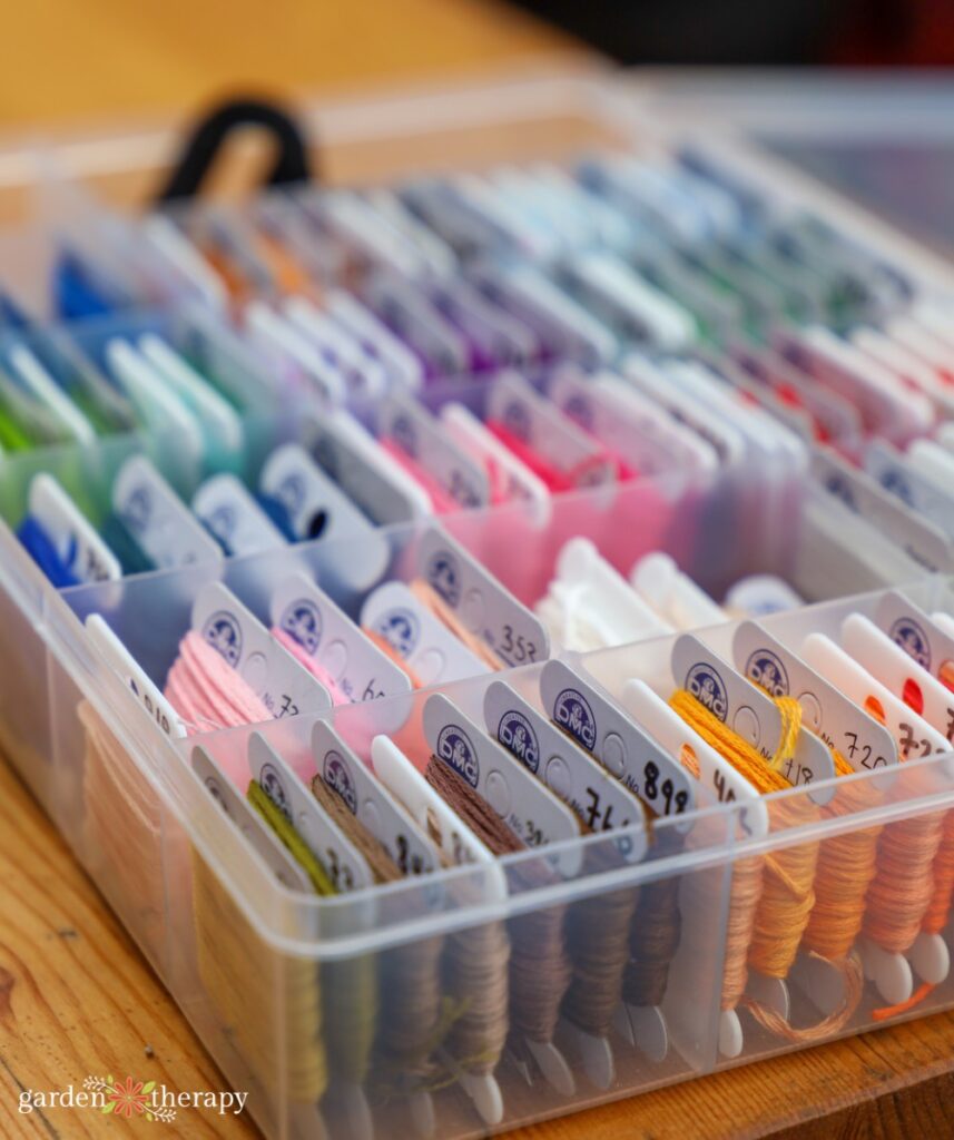 box of embroidery thread