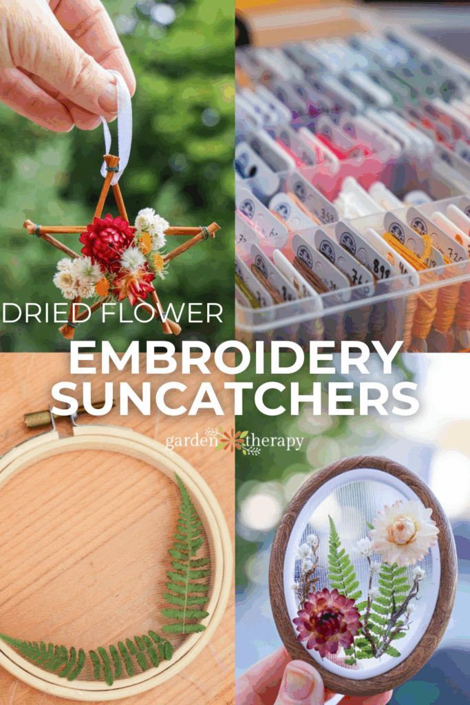 dried flower embroidery pin