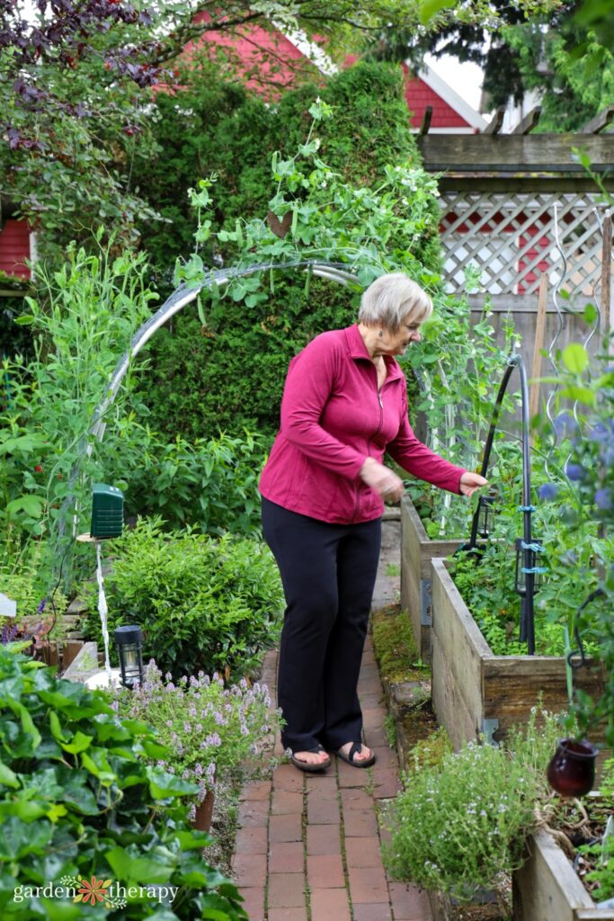 Karen Reed in garden