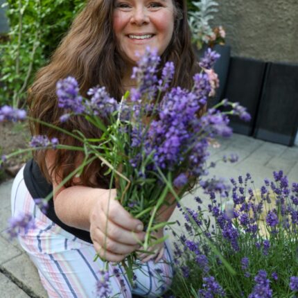 Stephanie holding lavender
