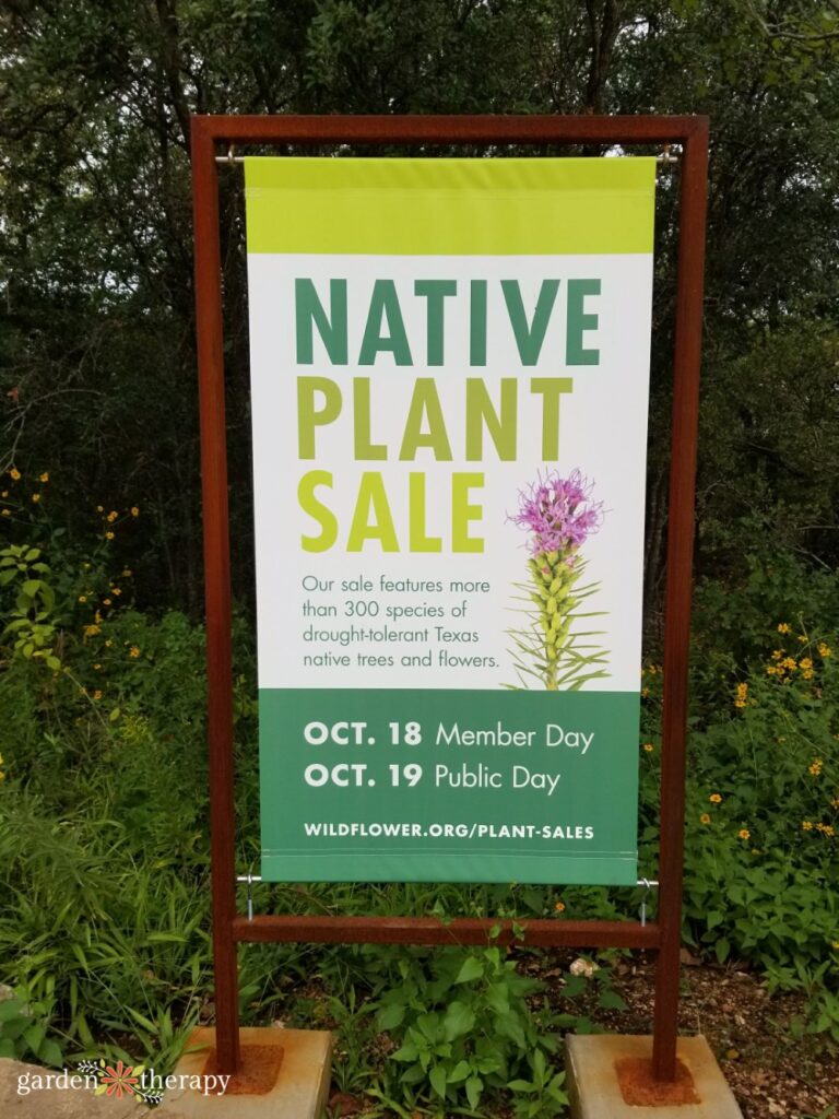 native plant sale sign