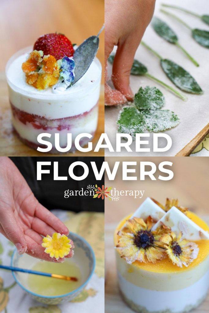 Sugared flowers pin