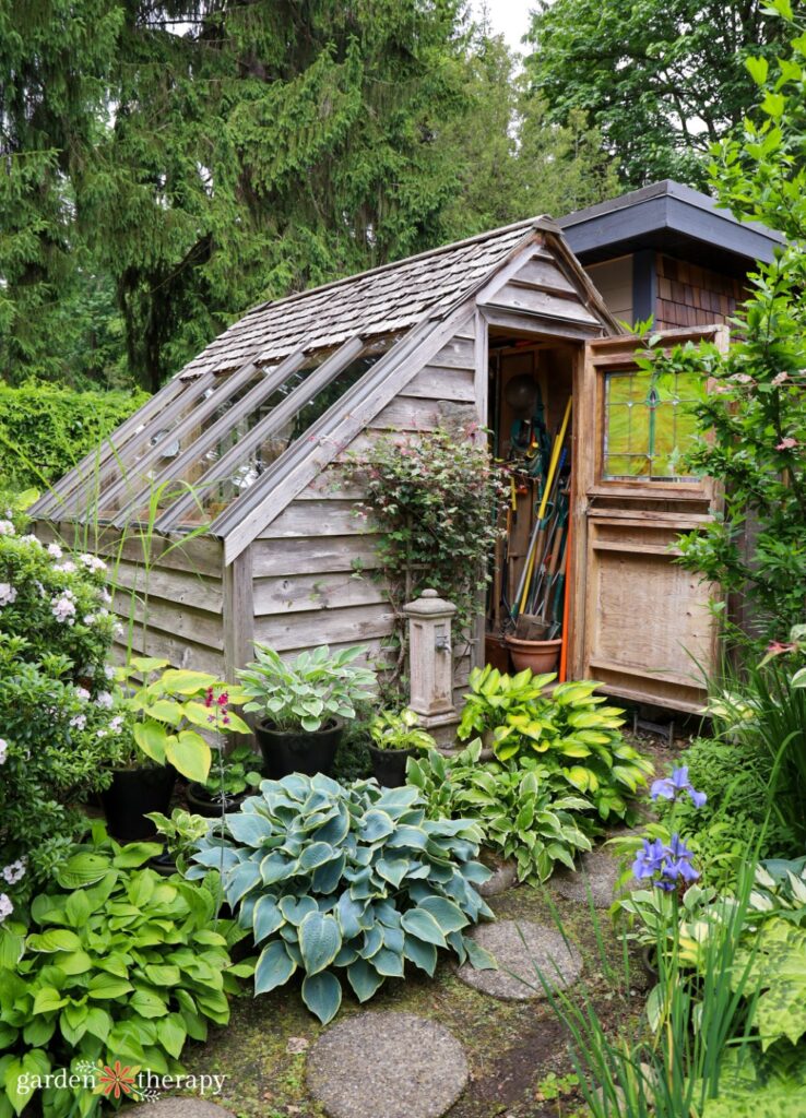 wooden potting shed